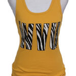 Soffe WVU Yellow Tank Top with Zebra Accents Size Medium West Virginia Tank Top Photo 0