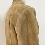 Vintage blazer cropped suede leather boho jacket Tan Photo 9