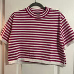 DKNY  Pink and White Striped Top Photo 0