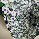 Olivaceous Linen Floral Blue Green Tie Front Mini Dress Size Medium Photo 6