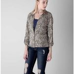 Buckle Womens  BKE Gimmicks Sequin Collar Back Collar Button Down Cutout Top - S Photo 1