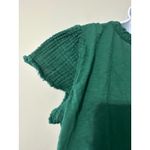 Michael Stars  Los Angeles Green V Neck Textured Sleeve T Shirt Top Womens Size M Photo 5