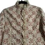 Vintage Dainty Floral Lace Ruffle Blouse Victorian Prairie Cottage Size Small Pink Photo 2