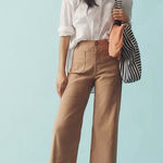 Anthropologie  Meave The Colette Wide Leg Crop True Camel Pants 30 TALL 28.5”L Photo 0