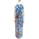 Sweet Storm  S Blue Floral Halter Keyhole Lined Maxi Sundress Summer Boho Y2K 90s Photo 12