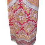 Sweet Storm Printed Halter Maxi Dress Navy White Yellow Peach Pink Medium Photo 8