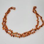 Amber Carnelian Necklace 23.5" Orange Pebble Beaded Artesian Handmade Jewelry Photo 9