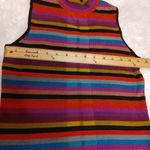 Evie Striped Stripes Sleeveless Collar Shirt Size Medium Silk Viscose Cute Red Photo 1