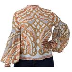 Bohme  High Neck Puff Sleeve Glamourous Gold Elegant Blouse Small EUC #0985 Photo 1