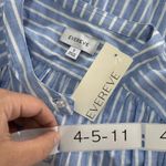 Evereve  Dress Womens Small Blue White Striped Maisy Tie Waist‎ Button Down New Photo 4