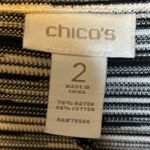  Sweater Women's Size Large Cardigan Button Stripes Office Chicos 2 Photo 2