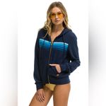 Aviator Nation  5 Stripe Hoodie in Navy / Blue UNISEX Photo 7