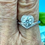 1 carat Moissanite Heart Shaped Cut Ring Moissanite Accents 8 Silver Photo 0