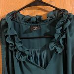 Wallpapher  Women’s Teal Sleeveless Ruffle Blouse Medium Photo 1