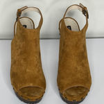 Alice + Olivia Brown Toffee Suede Sharon Wood Heel Clog Size EU 40/US 10 Photo 2