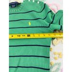 Ralph Lauren Sport Green Navy Striped Cotton Sweater‎ Top Size M Buttons Size M Photo 4