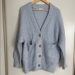 ZARA MOVING SALE  Cozy Blue Knit Buttoned Long Cardigan Sweater Photo 2