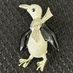 Vintage Gerry's Penguin w/ Gold Scarf Brooch Photo 1