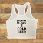 Country Music Cropped Tank Top White Size M Photo 0