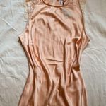 Satin Lace Chemise Pink Silk Midi Slip Dress XXL Coquette Dainty Slouchy Slit Photo 1