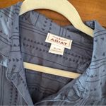 Ariat  Button Up Dress Women’s XL Blue Aztec Belted Tie Waist Western Photo 2