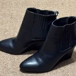 Sam Edelman Gillian Black Leather Wedge Ankle Boots Women’s Size 8.5 Photo 1