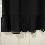 Kaari Blue Black Ruffle Dress Size L Large V Neck La Vie Boheme Tunic Lace Photo 3