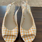 New Aubrey Lynn Orange Gingham Peep Toe Sling Back Heels 8.5 Size undefined Photo 0