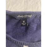 Lucky Brand Boho Festival Embroidered Navy Sleeveless Tank Top Medium Photo 2