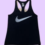 Nike  Women Black Active T-Shirt Tank Top Black White Check 🔥 Photo 0