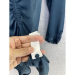 ZARA  Women's Dress Solid Teal Long Sleeve V Neck Size Medium Ruched Front Photo 6