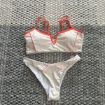 Romwe  Yellow Striped Bikini with Orange Trim Photo 5