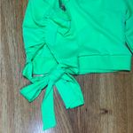 Skylar Rose  Womens Neon Green Crop Blouse One Sleeve Side Bow Size Small Photo 4