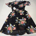LPA  Button Up Midi Dress in Midnight Roses  Medium Photo 11
