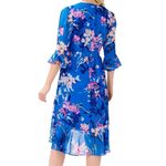 Adrianna Papell NWT Floral Chiffon Faux Wrap Dress Blue Pink Floral Size 10 NEW Photo 6