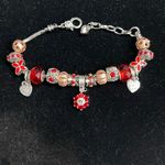 Euopean Crystal Bracelet Red, Silver & Salmon Colors Red Photo 0