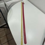 Women Red Skinny Belt Full Grain Cowhide Leather ML Nautical Anchor Charm Preppy Photo 3