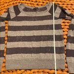Nollie Vintage Y2K Gray and Black Striped Women’s Long Sleeve Shirt Photo 4