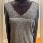 Lane Bryant  V-Neck Silver Gray & Black Colorblock‎ Metallic Sweater Size 14/16 Photo 1