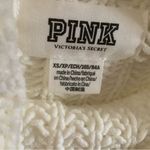 PINK - Victoria's Secret Vtg Victoria’s Secret rib sweater pullover white rose gold logo mock neck Sz XS Photo 4