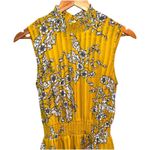 Nanette Lepore Floral Yellow Sleeveless Mock Neck Pleated Fit & Flare Dress 6 Photo 2