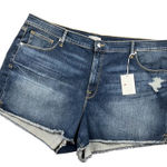 Good American High Waist Cut Off Raw Hem Denim Shorts Size 24 NWT Photo 0