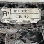 Free People Flocked Velvet Skinny Jeans Charcoal Black Size 24 Photo 4