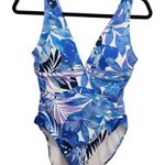 Tommy Bahama Women's V Neck One Piece Swimsuit Palm Modern Palma Size 8 NWT Photo 0