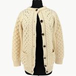 NWT Aran Sweater Market Merino Wool Aran Lumber Jacket | Sz Small | Mer White Photo 1