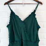 BTFBM Green Strappy Jumpsuit Smocked Waist Romper Ruffle Trim Playsuit XL Photo 1