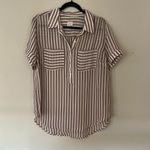 A New Day Striped Mauve Pink Sheer Blouse Size XL Photo 6