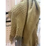 Chunky Knit Scarf Tan Fringe Cozy Winter Warm Soft Acrylic Photo 3