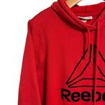 Reebok Hoodie Womens Large Red Jacket Fleece No Pocket Slit Side Pull Over Photo 1