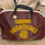 Vintage Natchitoches Central Leather Duffle Gym Bag Yellow Photo 0